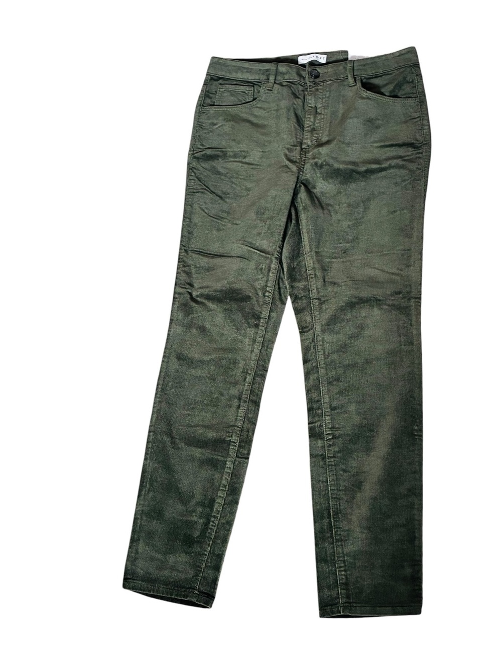 NWT LOFT olive green curved high waist skinny corduroy pants Size: 8 / 29 - Picture 3 of 8